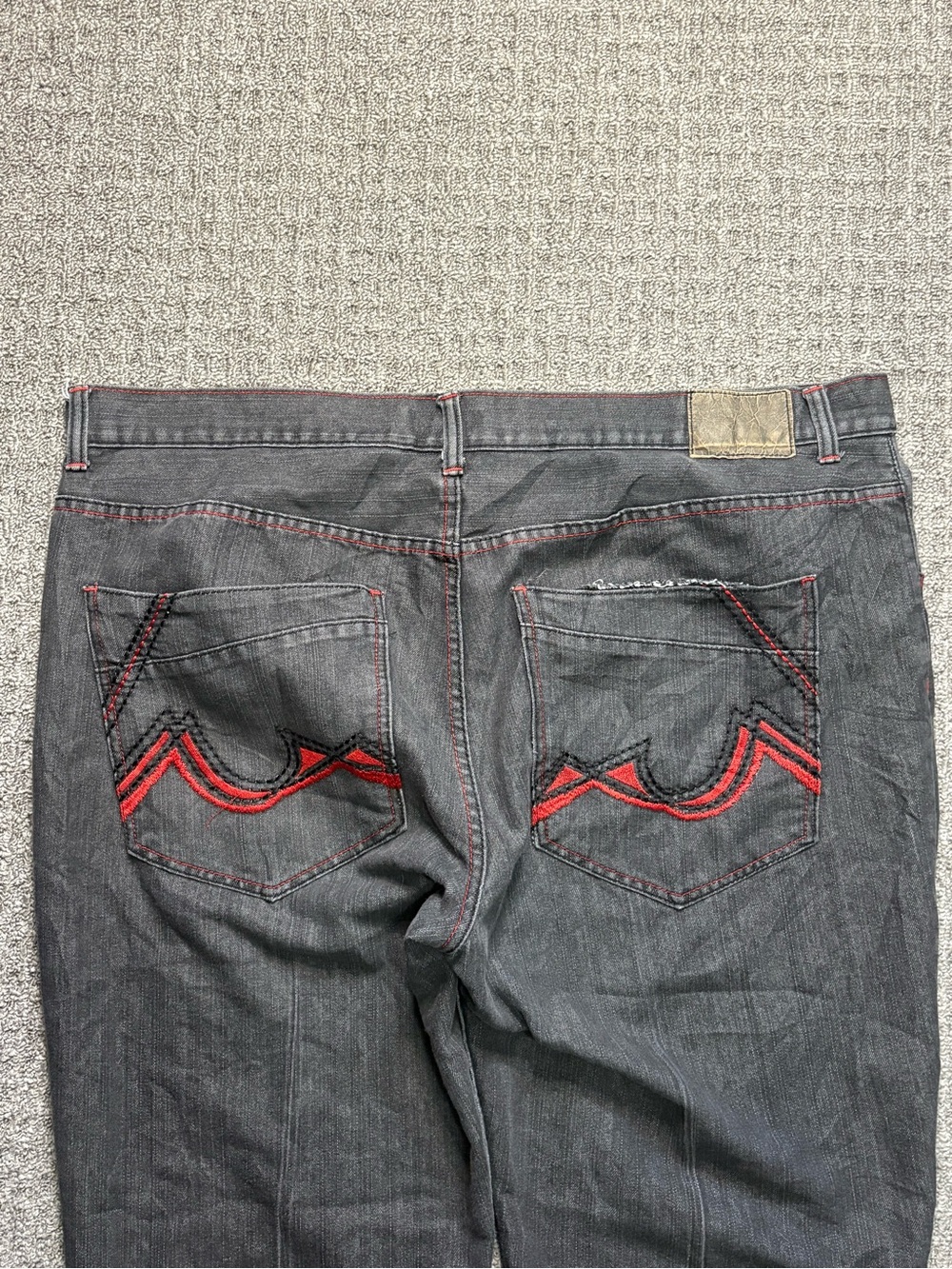 Y2K 2000s grunge style Embroidered Chicago Bulls Baggy Jeans | $55
